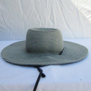 Yellow 108 olive gray straw hat O/S